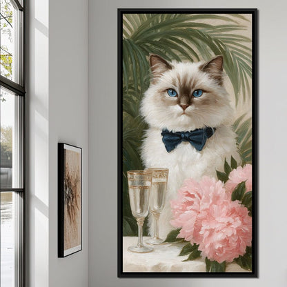 Regal Feline Soiree Symphony Canvas Wall Art