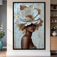 Golden Blossom Radiance Canvas Wall Art