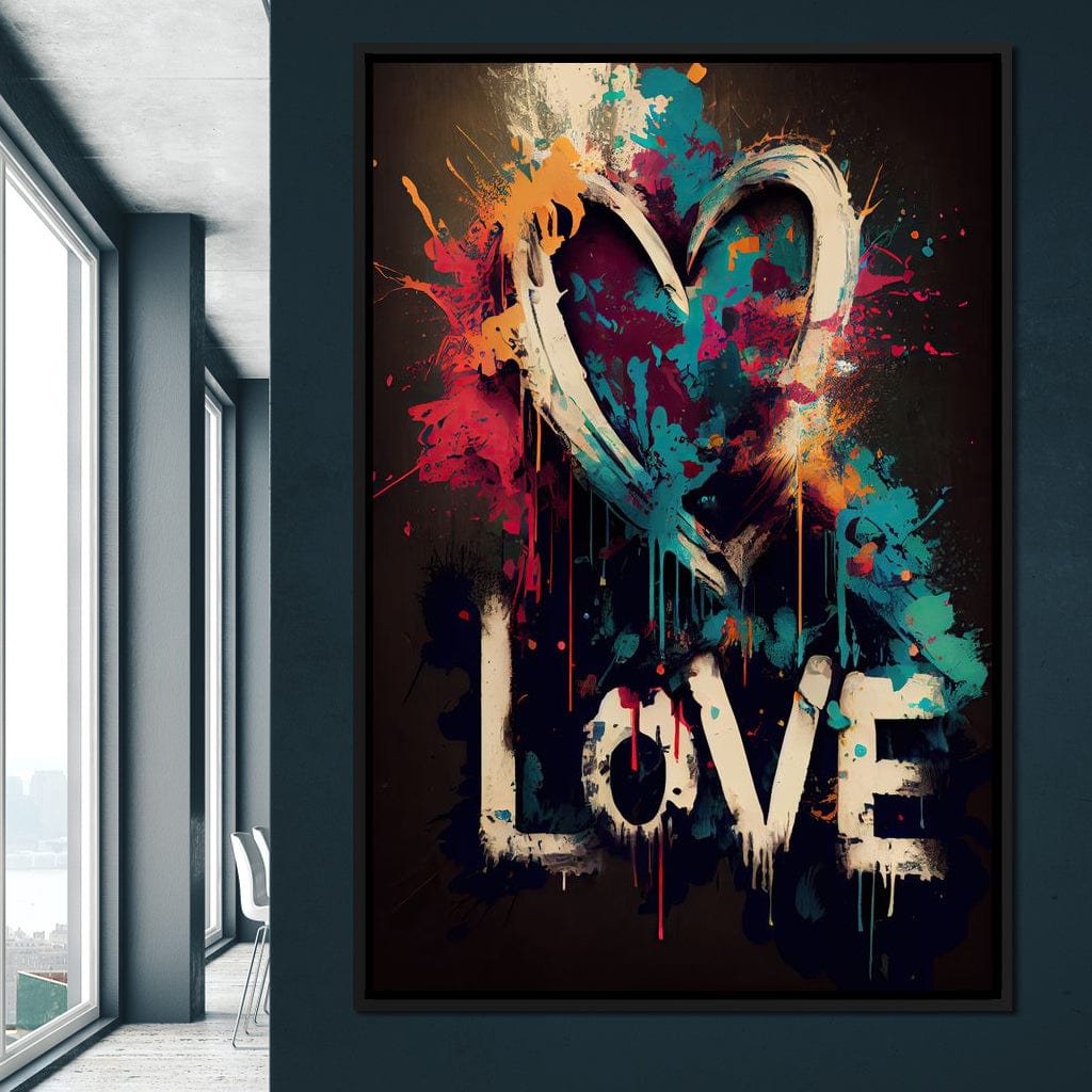 Message of Love Graffiti Canvas Wall Art