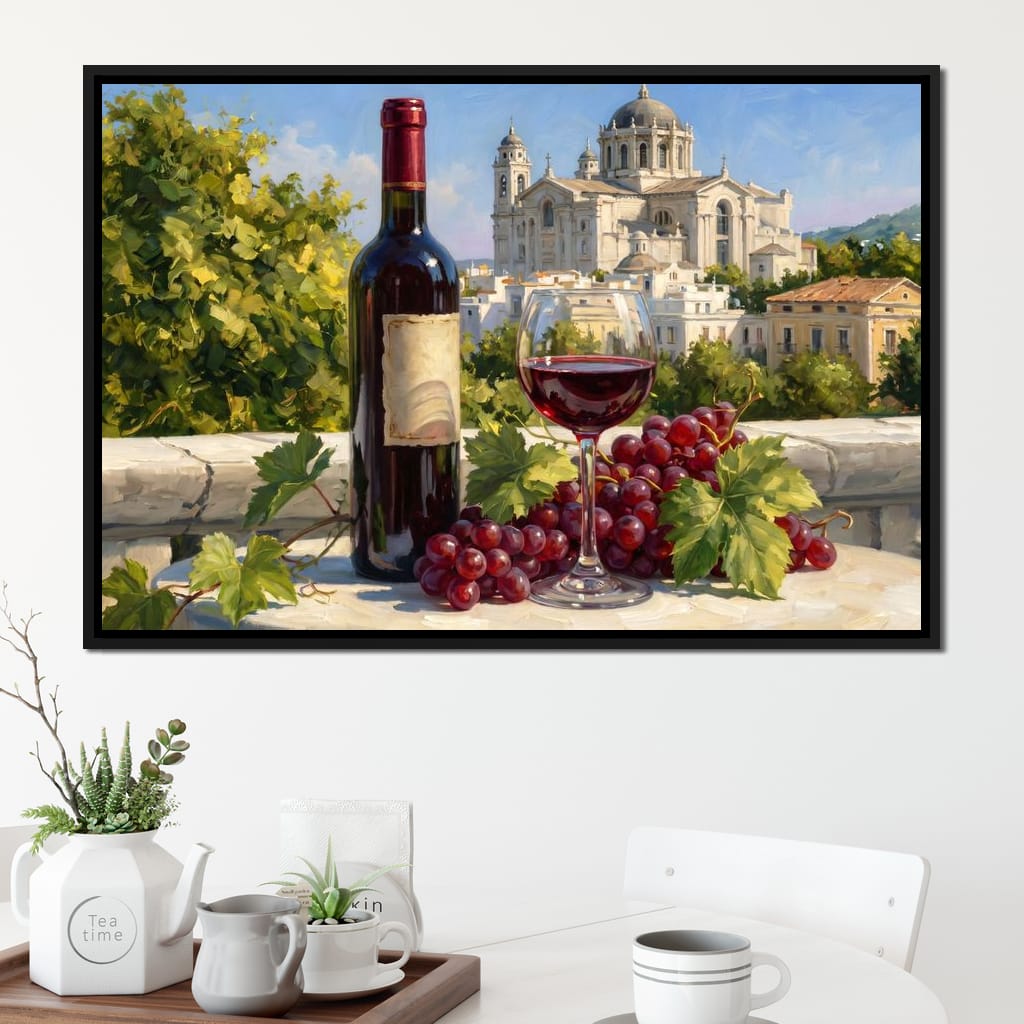 Vintage Wine Harvest Near Cathedral Canvas Wall Art