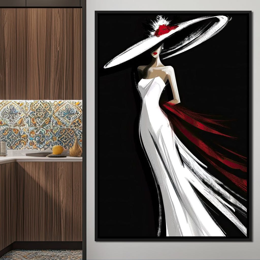 The White Dress - Elegant Silhouette Canvas Wall Art