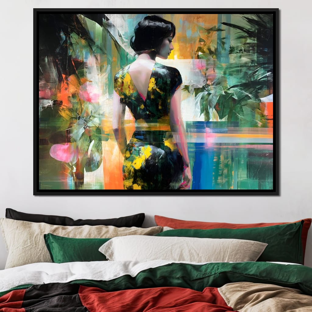 Tropical Garden Muse Portrait Canvas Wall Art