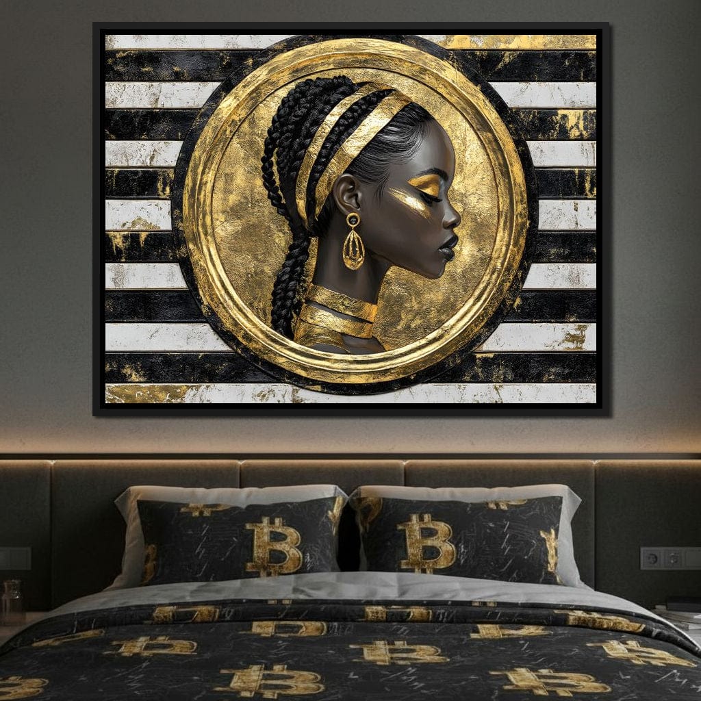 Golden Regal Afro Majesty Canvas Wall Art