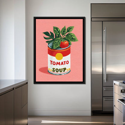 Pop Tomato Soup Garden Can Canvas Wall Art