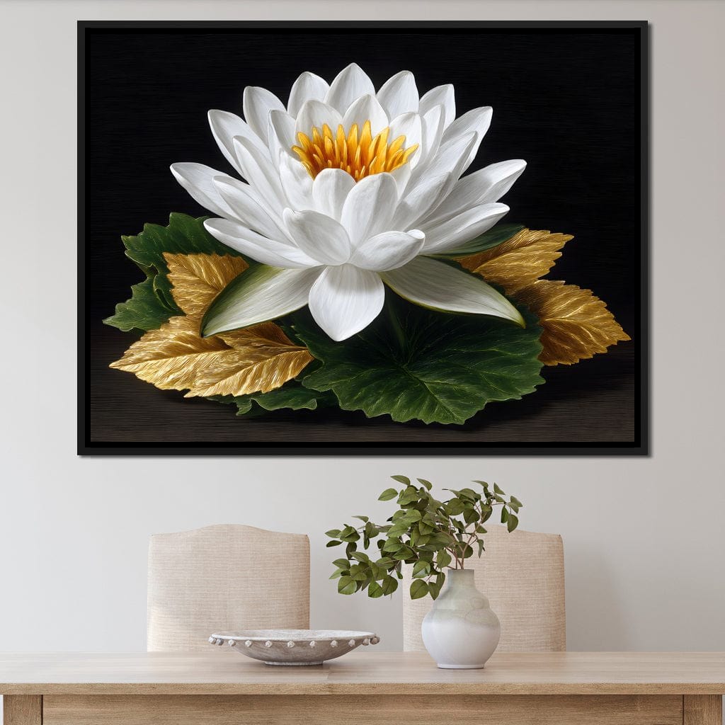 Radiant Lotus Elegance Canvas Wall Art