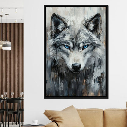 Sovereign Wolf's Stare Canvas Wall Art