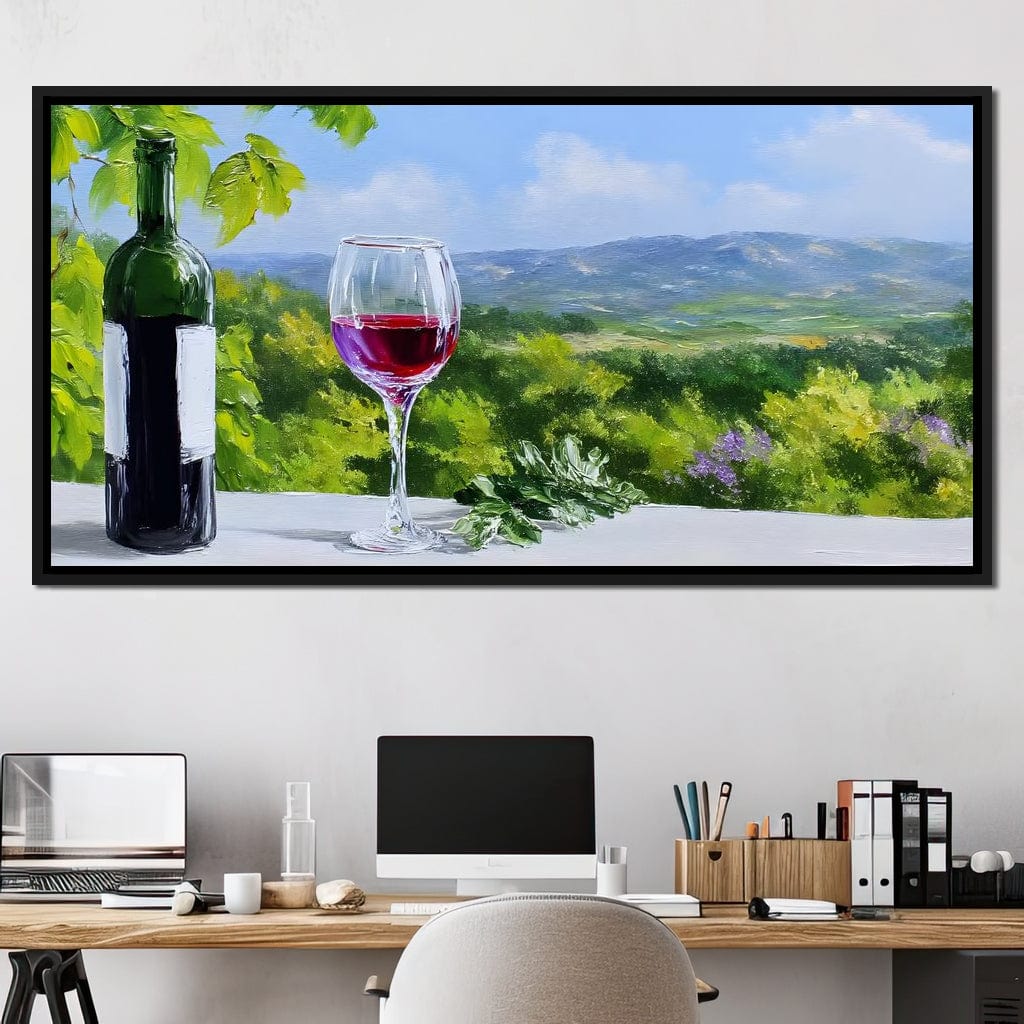 Sunlit Vineyard Elegance Canvas Wall Art