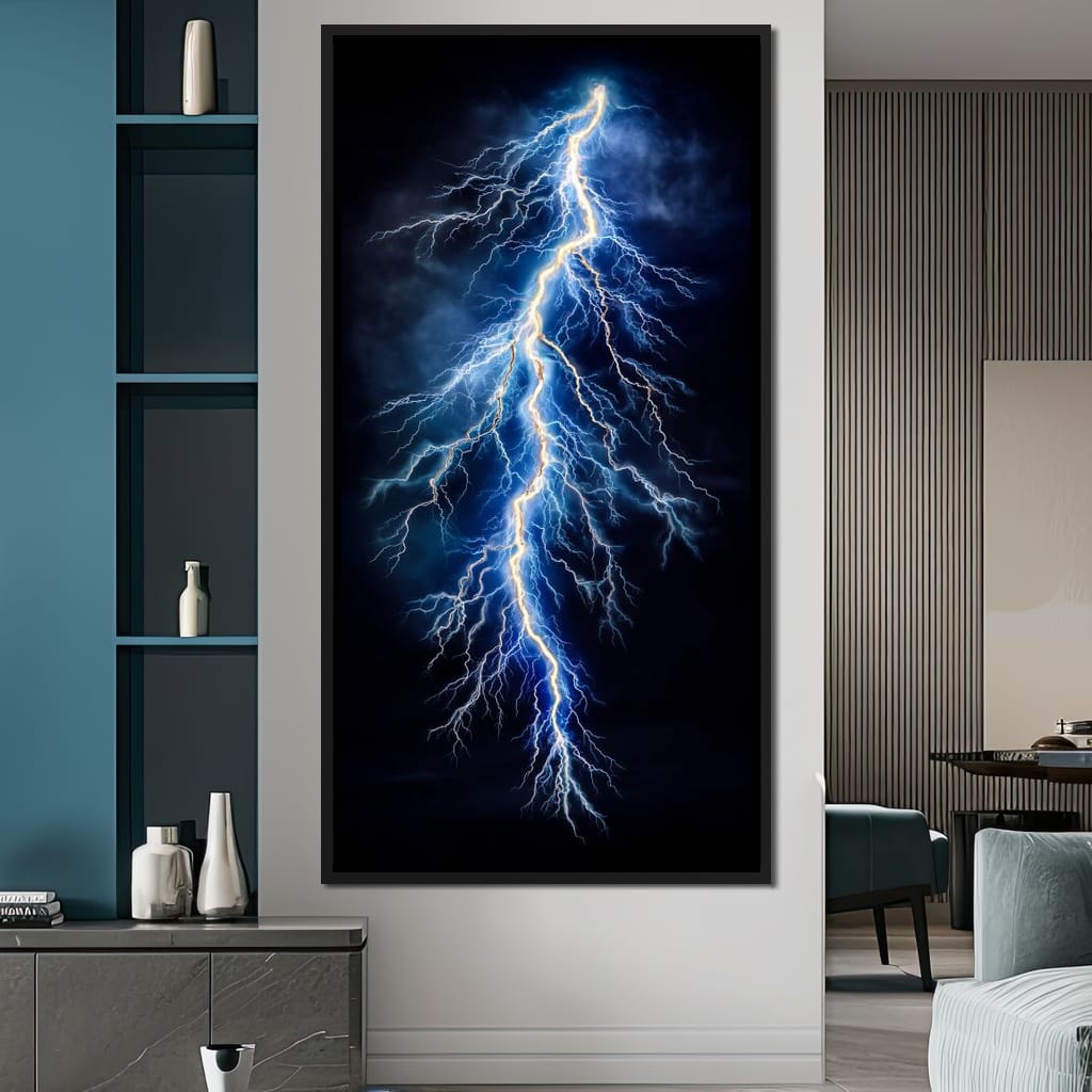 Lightning Storm Strike Canvas Wall Art