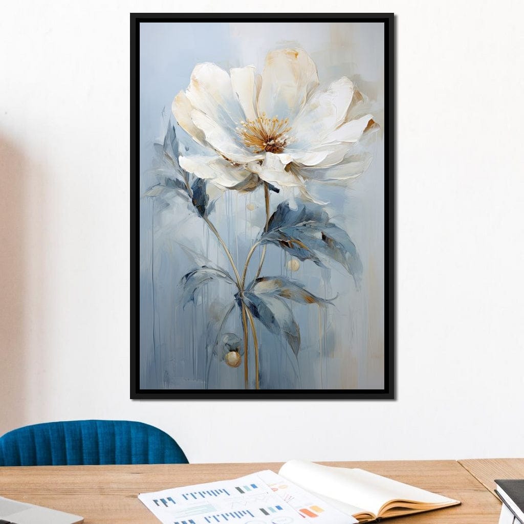 Azure Serenity Blossom Canvas Wall Art
