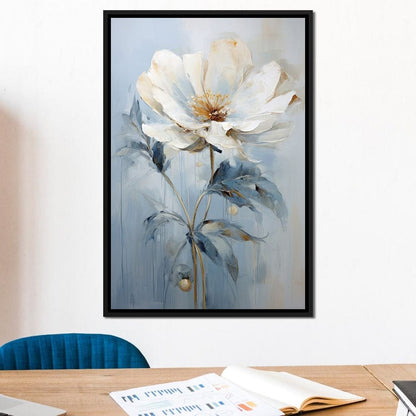 Azure Serenity Blossom Canvas Wall Art
