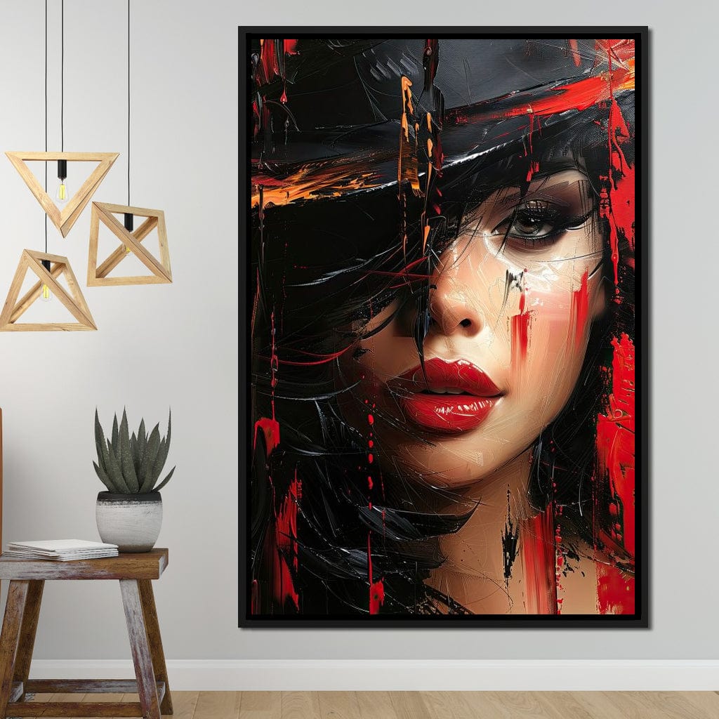 Sable Shroud of Passion Canvas Wall Art