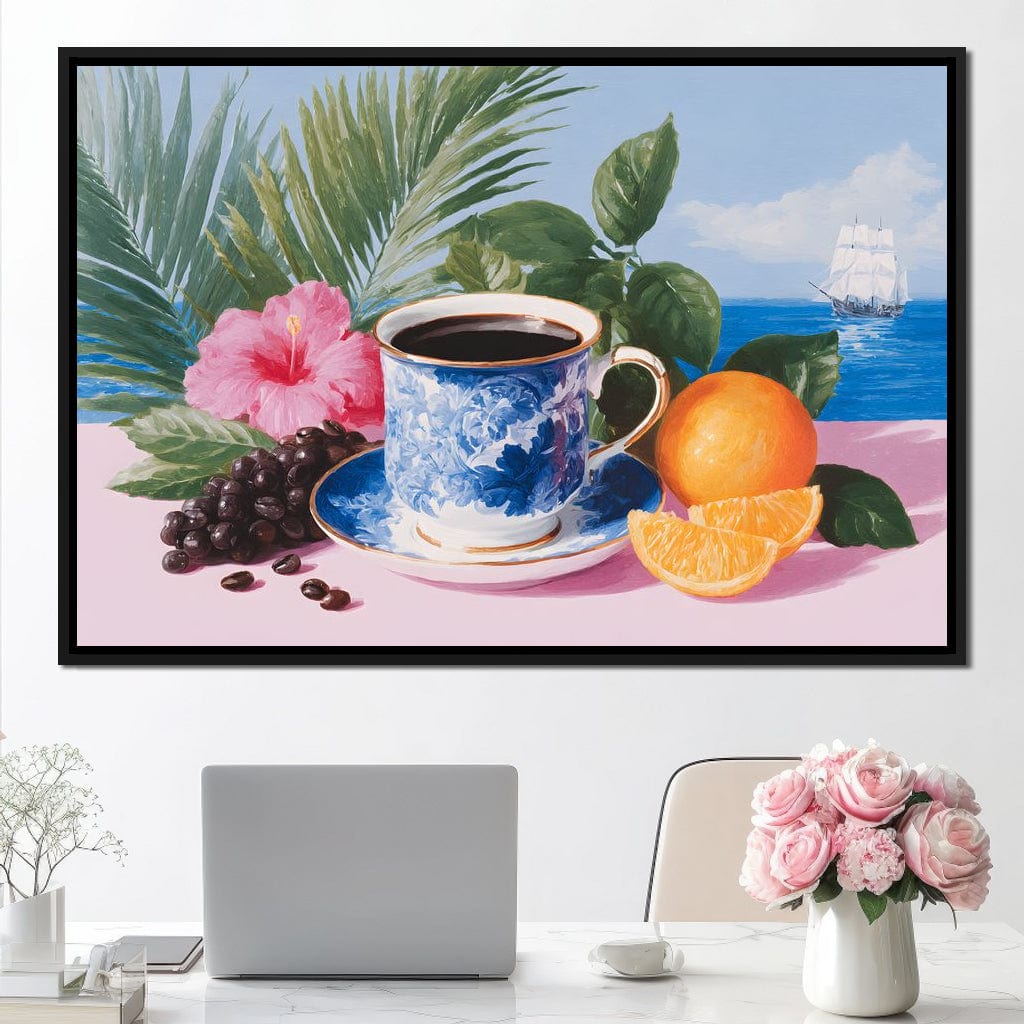 Tropical Voyage Morning Coffee Bliss Canvas Wall Art
