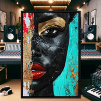 Golden Gaze of Mystery Canvas Wall Art