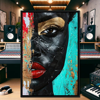 Golden Gaze of Mystery Canvas Wall Art