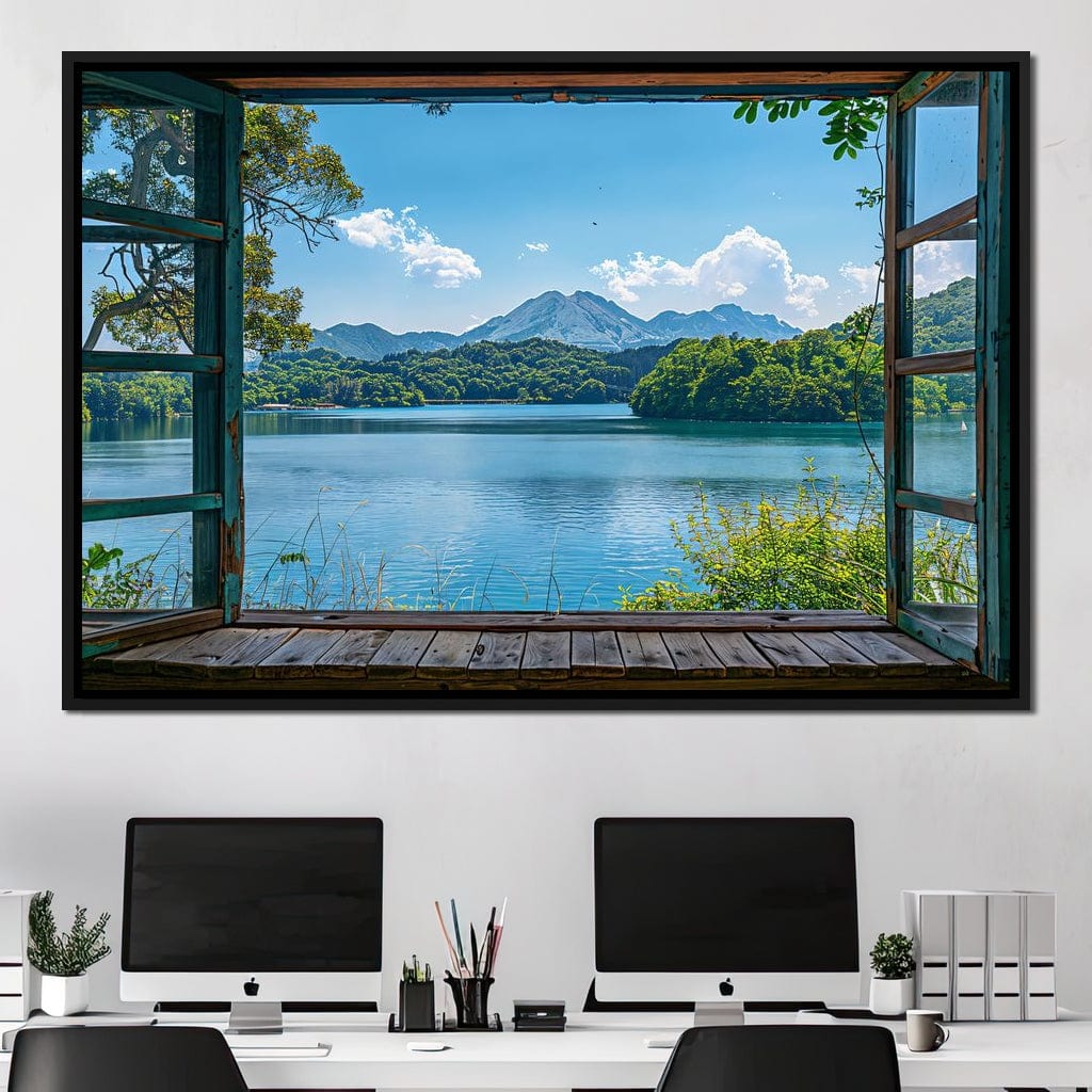 Serene Lakeside Retreat Canvas Wall Art