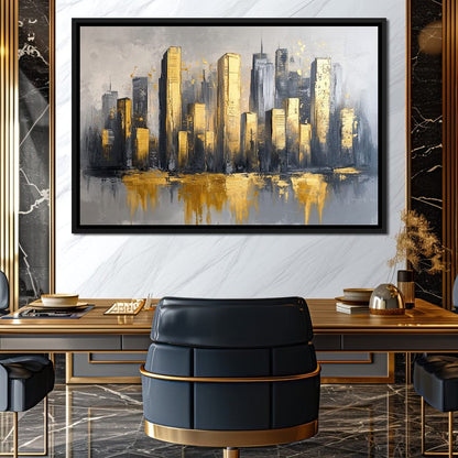 Golden Skyline Awakening Canvas Wall Art
