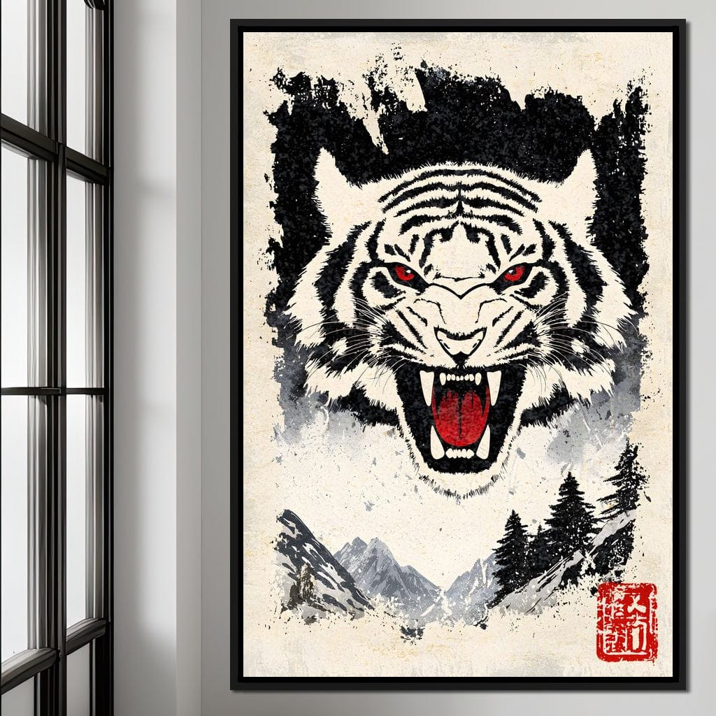 Fierce Jungle Monarch Tiger Roar Canvas Wall Art