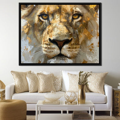 Golden Gaze of the Sovereign Canvas Wall Art