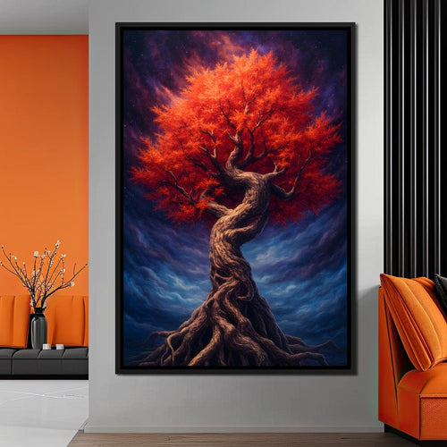 Fiery Crown of the Ancient Tree Canvas Wall Art