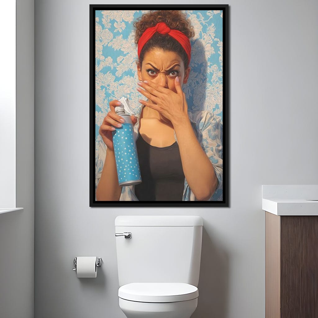 Bathroom Spray Panic Canvas Wall Art
