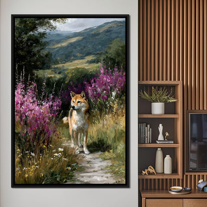 Shiba Meadow Trail Portrait Canvas Wall Art