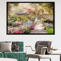 Pond Bridge Canvas Wall Art