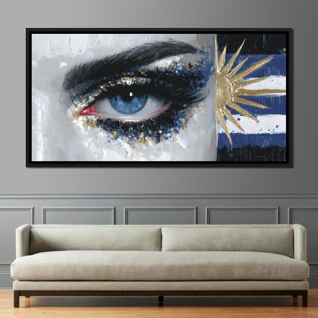 Golden Sun Blue Eye Canvas Wall Art