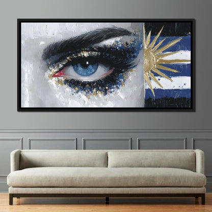 Golden Sun Blue Eye Canvas Wall Art