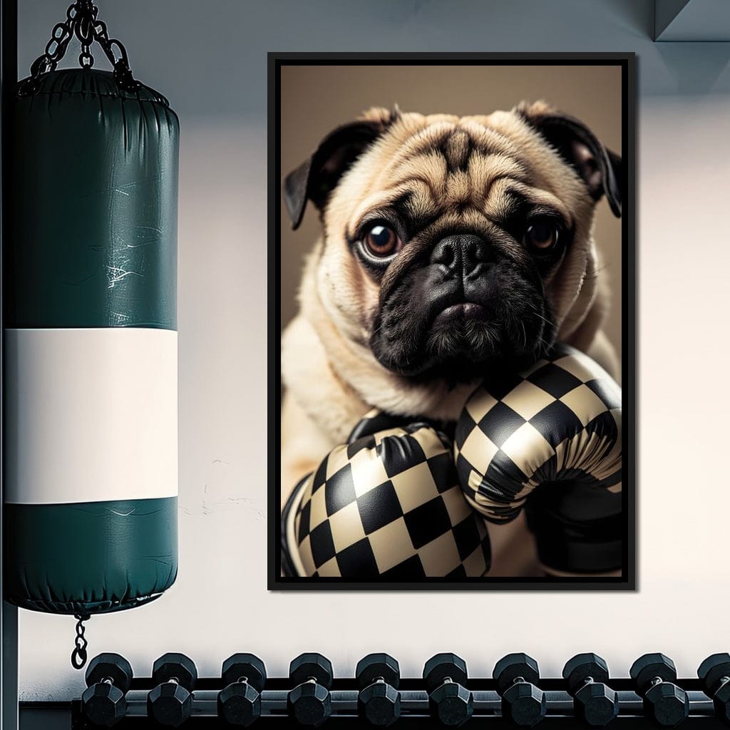 Pug Pugilist Canvas Wall Art