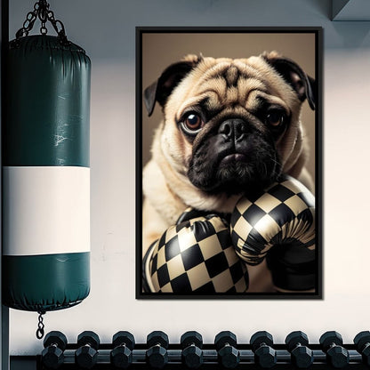 Pug Pugilist Canvas Wall Art