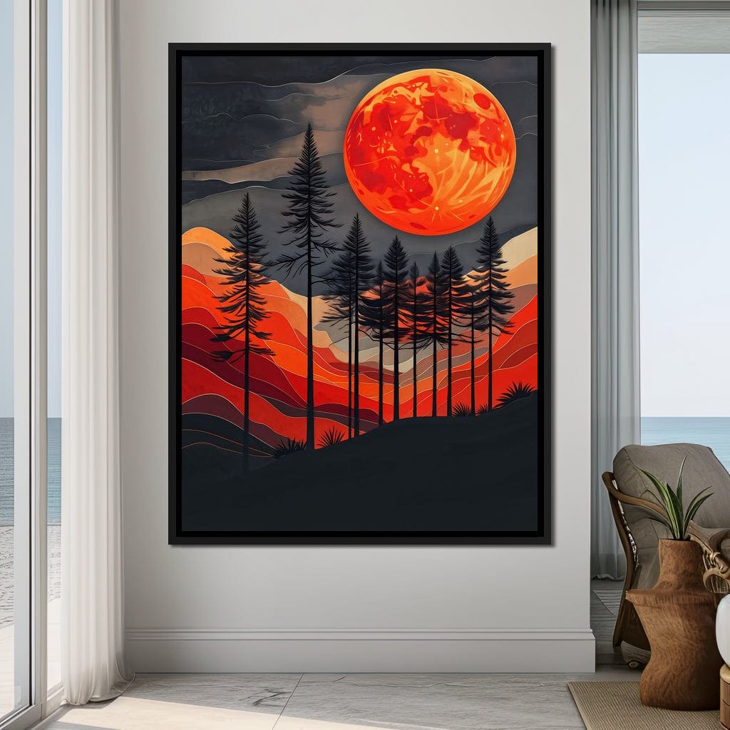 Blood Moon Forest Canvas Wall Art