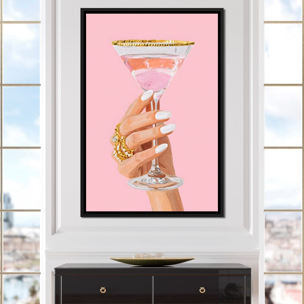 Chic Martini Toast Canvas Wall Art