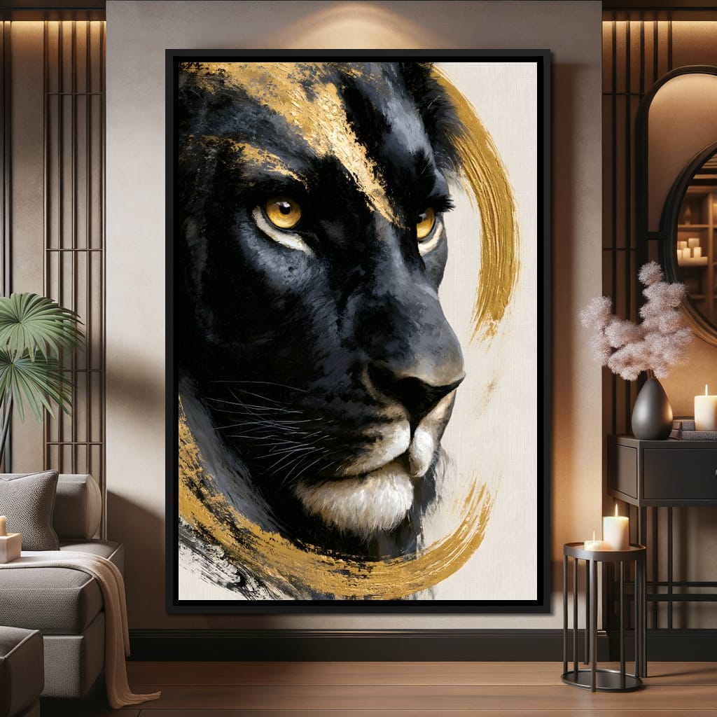 Gilded Monarch of the Shadow Realm Canvas Wall Art