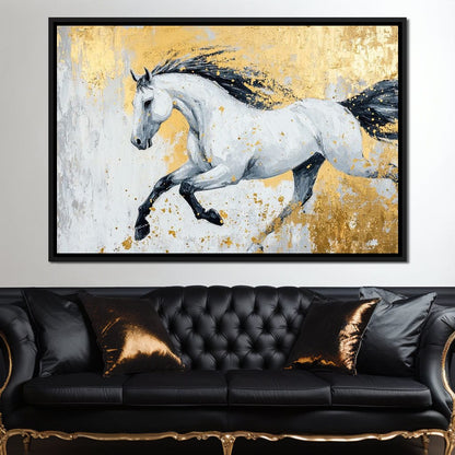 Golden Freedom Gallop Canvas Wall Art