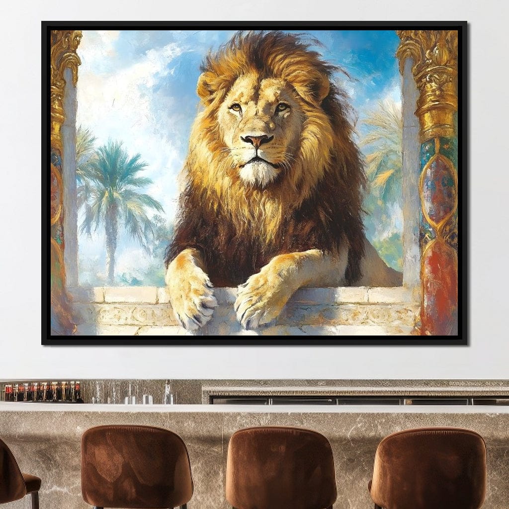 Lion Oasis Canvas Wall Art