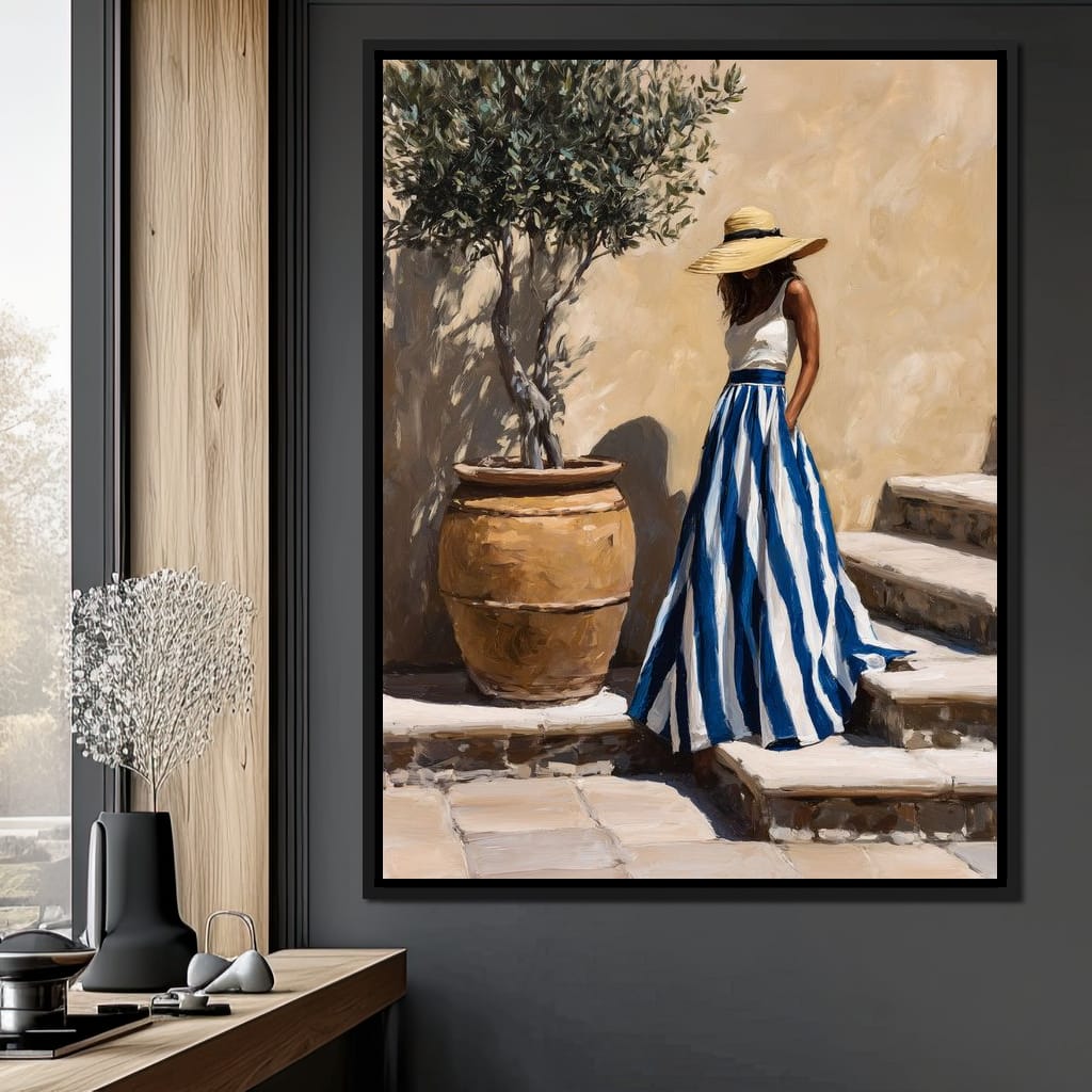 Sun Hat Lady By Olive Tree Canvas Wall Art