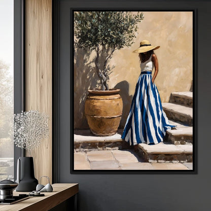 Sun Hat Lady By Olive Tree Canvas Wall Art