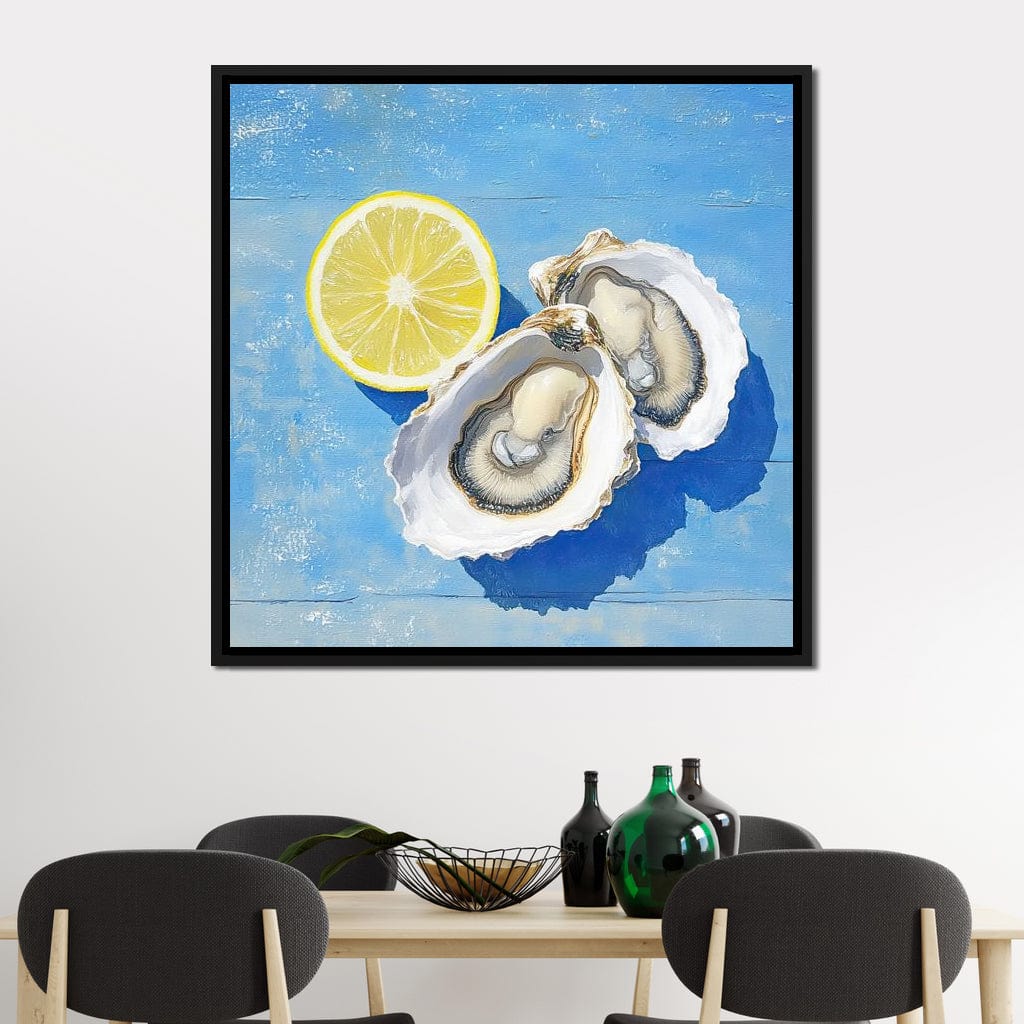 Seaside Citrus Oysters Delight Canvas Wall Art
