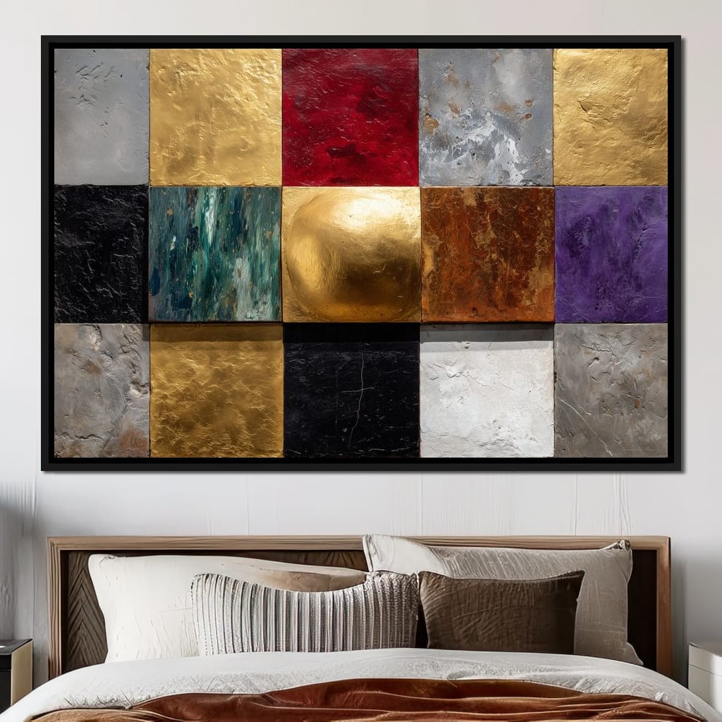 Gilded Mosaic Color Blocks Canvas Wall Art
