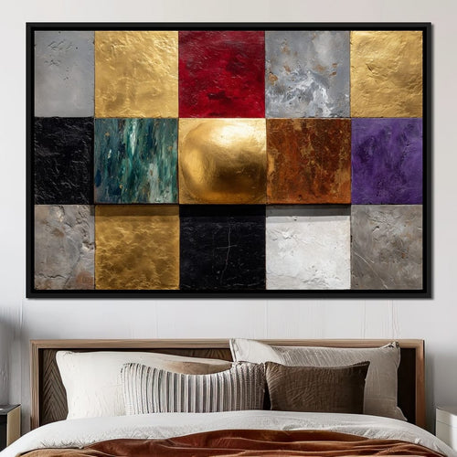 Gilded Mosaic Color Blocks Canvas Wall Art