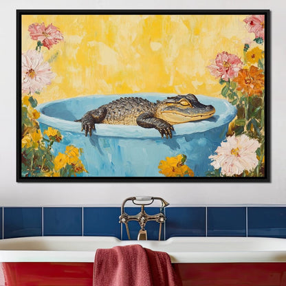 Gator Bath Oasis Canvas Wall Art