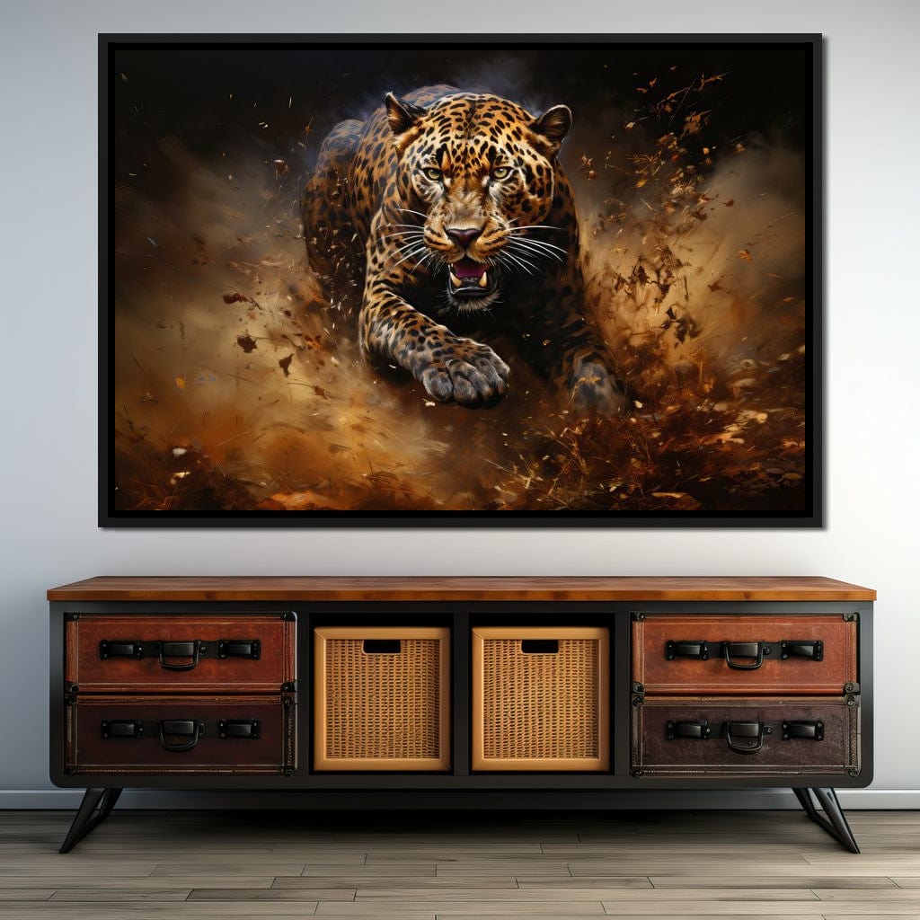 Running Leopard Canvas Wall Art