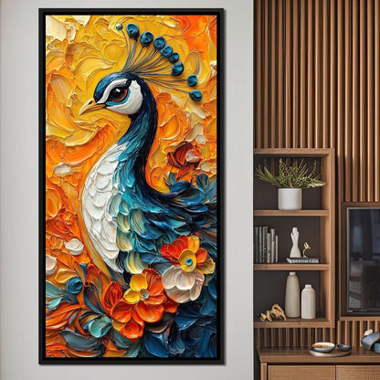Radiant Peacock Garden Harmony Canvas Wall Art