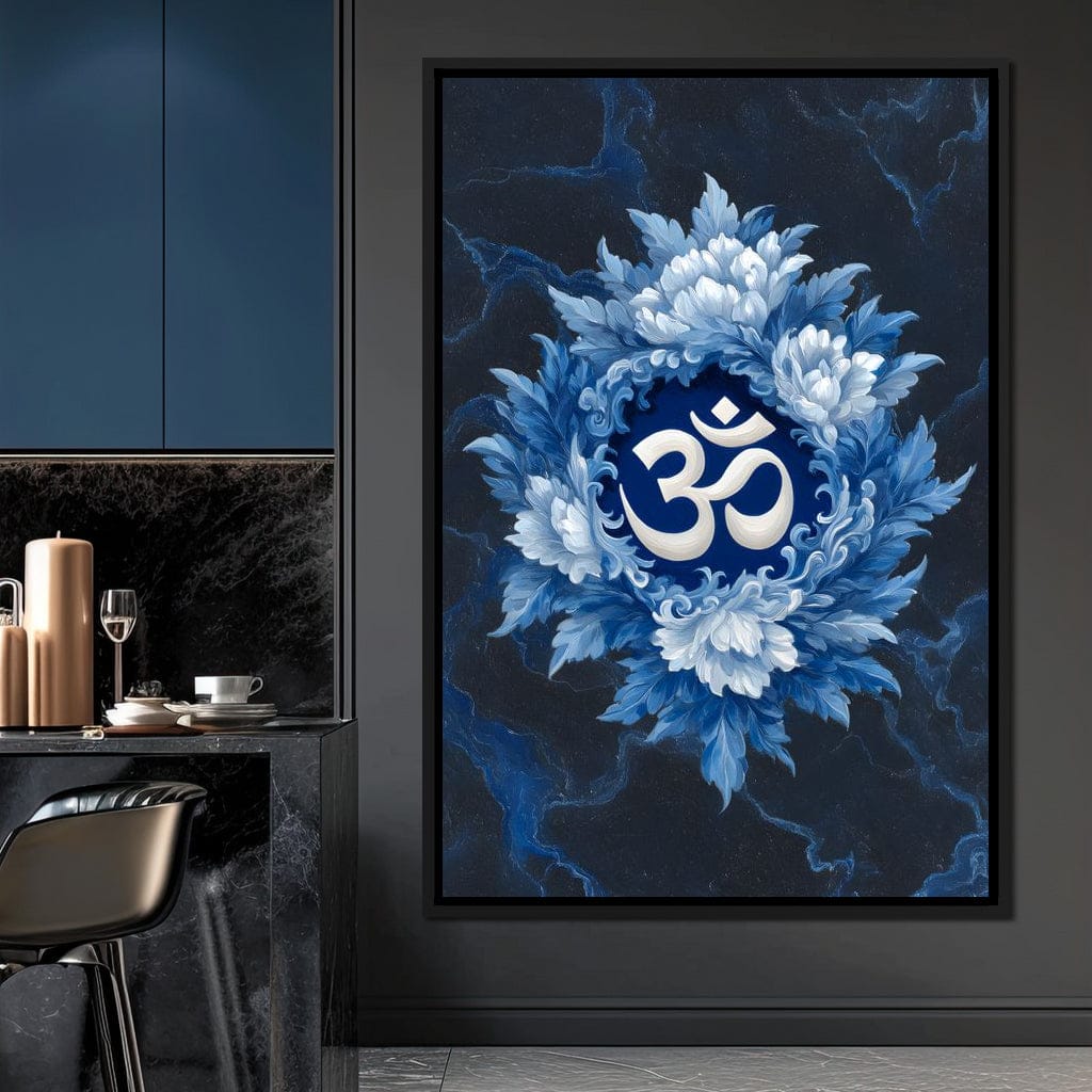 Om Lotus Blossom Meditation Mark Canvas Wall Art