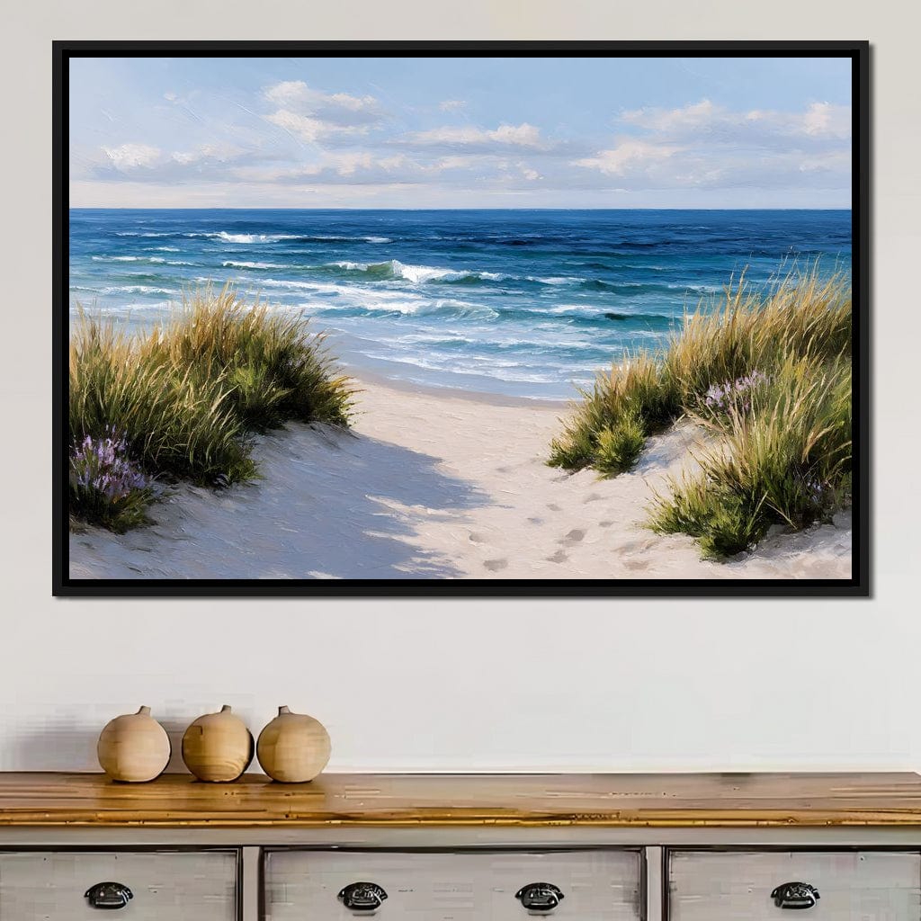Waves Beyond the Dune Pathway Canvas Wall Art