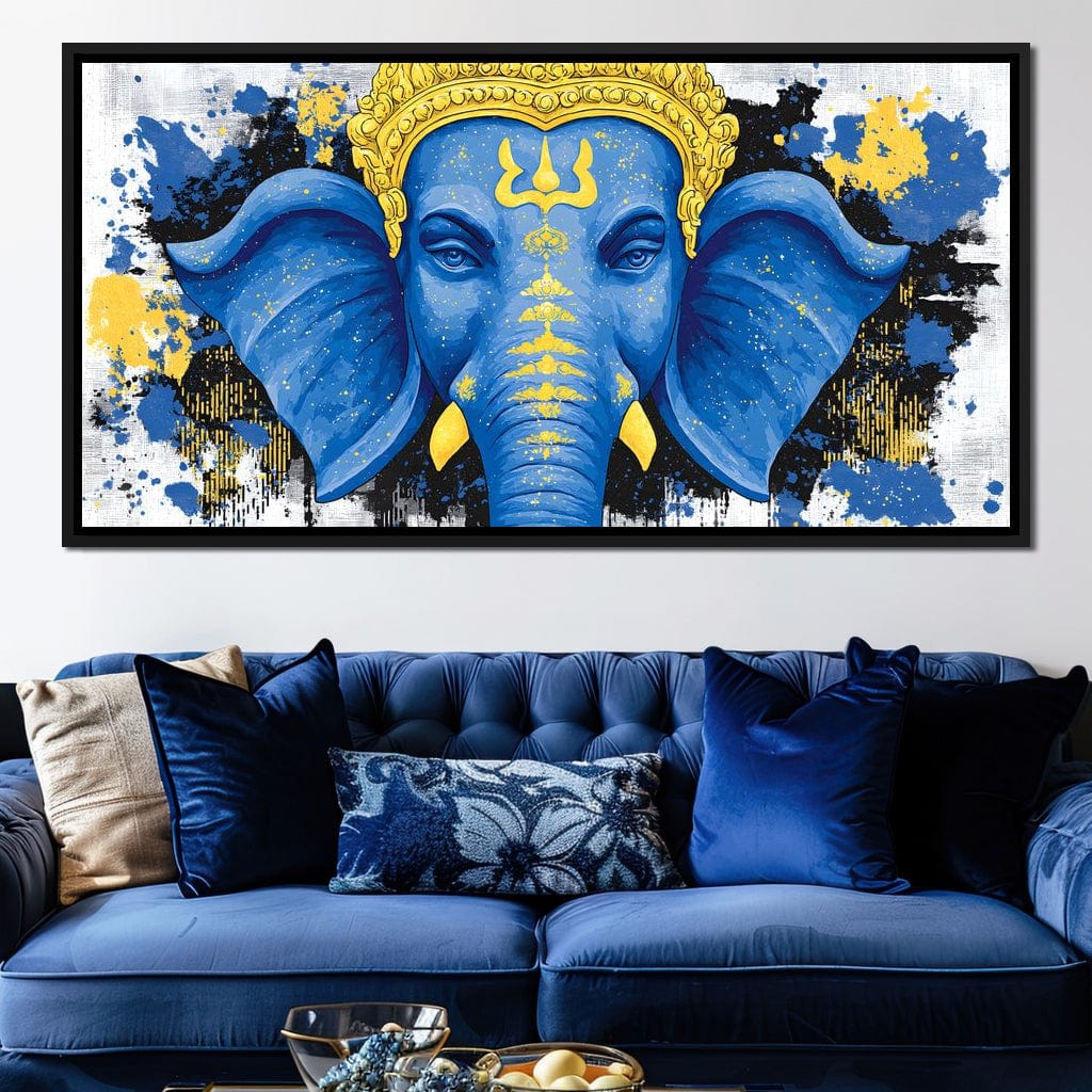 Ganesha Golden Majestic Tranquility Canvas Wall Art