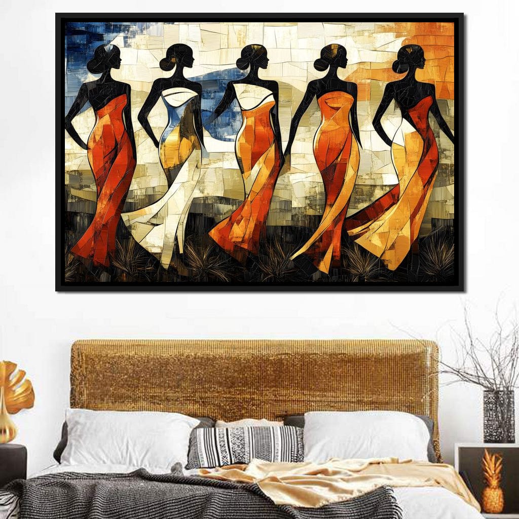 Graceful Dance of Silhouettes Canvas Wall Art