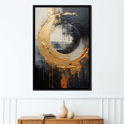 Abyssal Gold Embrace Canvas Wall Art