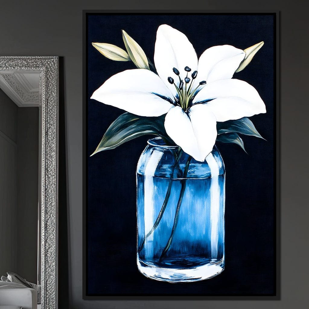Petals In Glass Reflection Canvas Wall Art