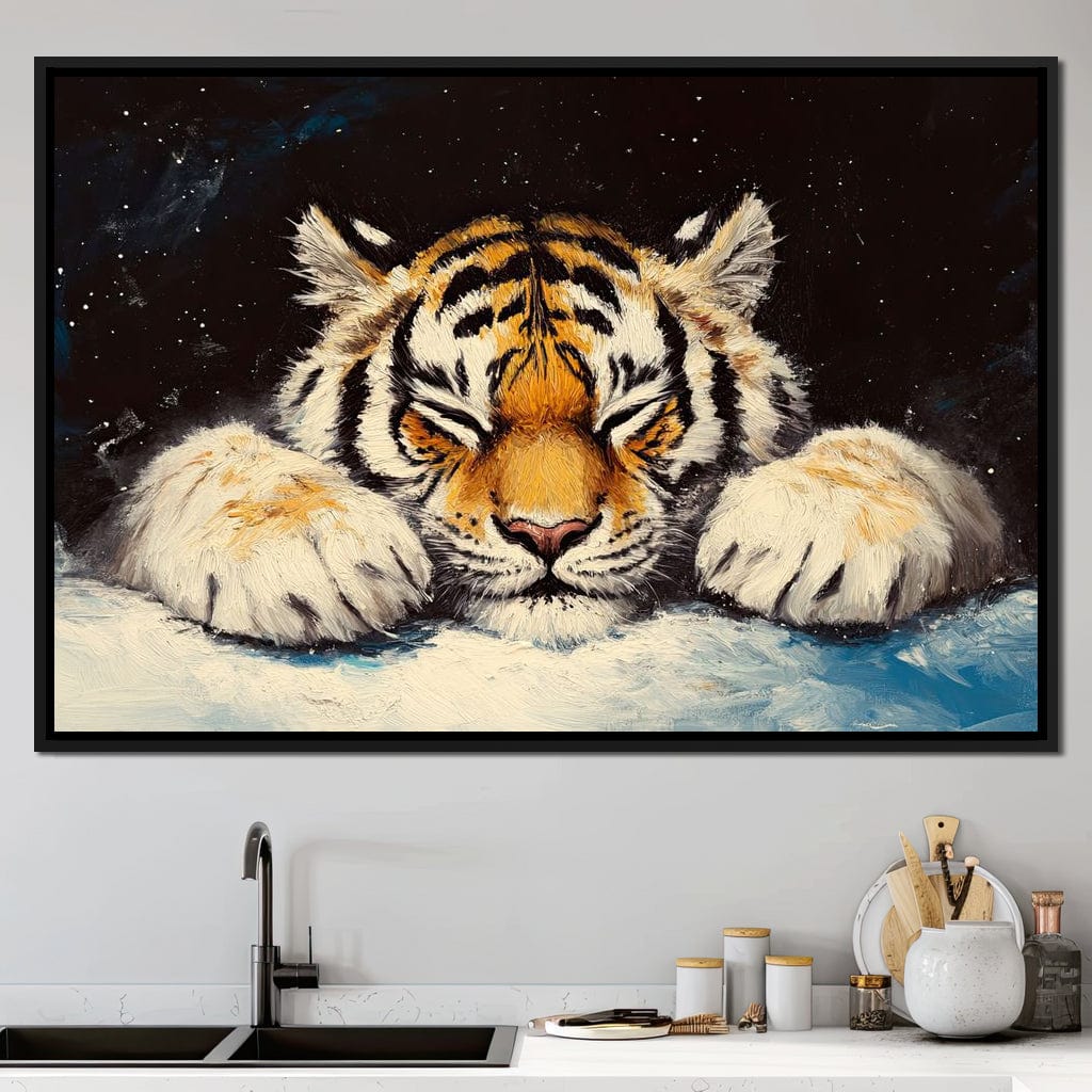 Slumbering Tiger Canvas Wall Art
